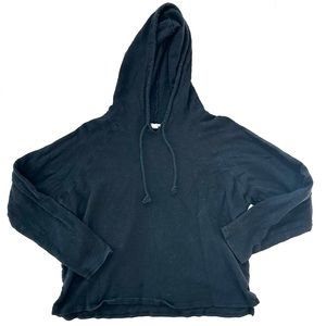 Aerie Black Hooded Shirt